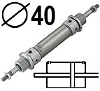 AJ double acting magnetic with double rod end, Диаметр 40 mm