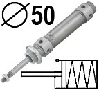 AD single-acting magnetic - spring thrust, Diameter 50 mm