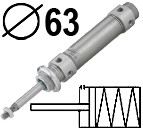 AD single-acting magnetic - spring thrust, Диаметр 63 mm